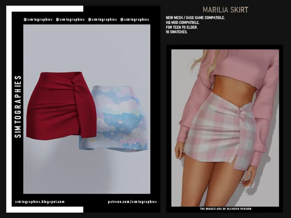 Alpha Marilia Skirt - The Sims 4 Custom Content