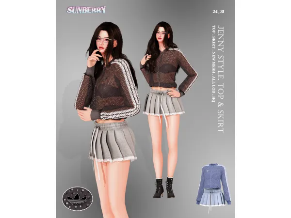 Alpha [SUNBERRY] JENNY style Top Skirt 2431 - The Sims 4 Custom Content