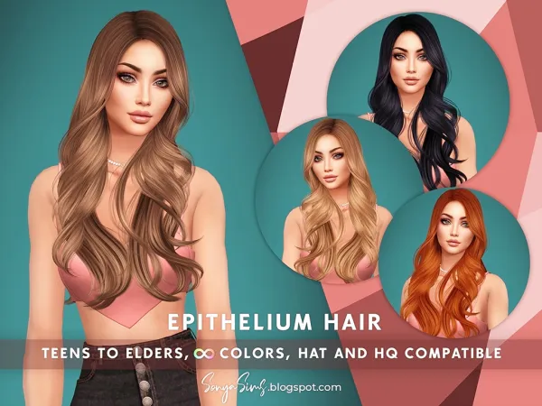 Alpha Epithelium Hair NOW PUBLIC by sonyasims - The Sims 4 Custom Content