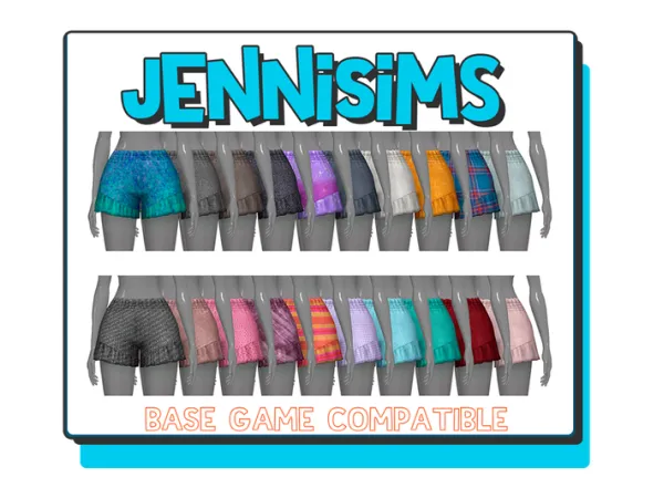 Maxis Match Shorts Ruffle Jennisims by Jennifer - The Sims 4 Custom Content