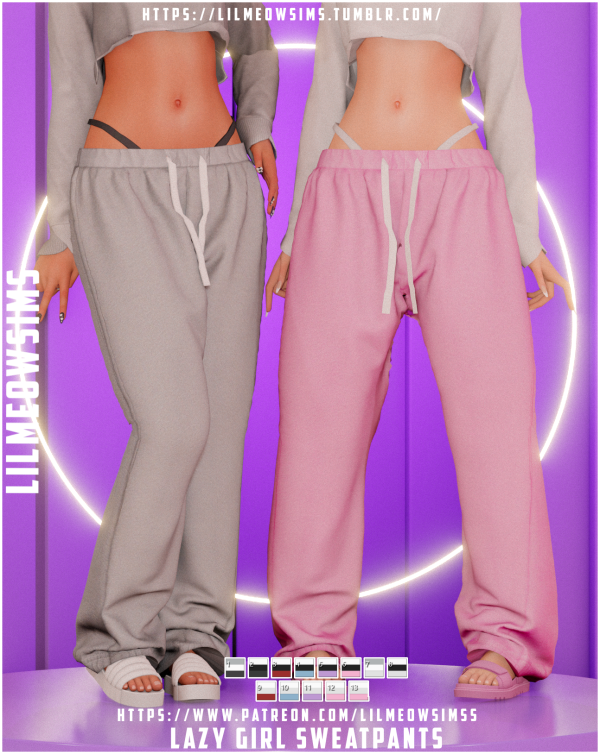 Alpha Lazy Girl Sweatpants by liilmeowsims - The Sims 4 Custom Content
