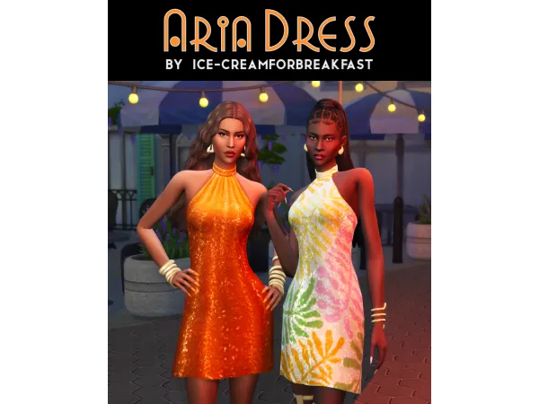 Maxis Match June 2024 Aria Mini Dress by icecreamforbreakfast - The Sims 4 Custom Content