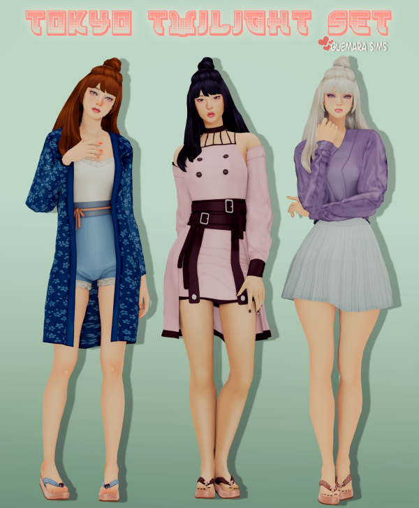 Alpha Tokyo Twilight Set (Public now) by simsfinds - The Sims 4 Custom Content