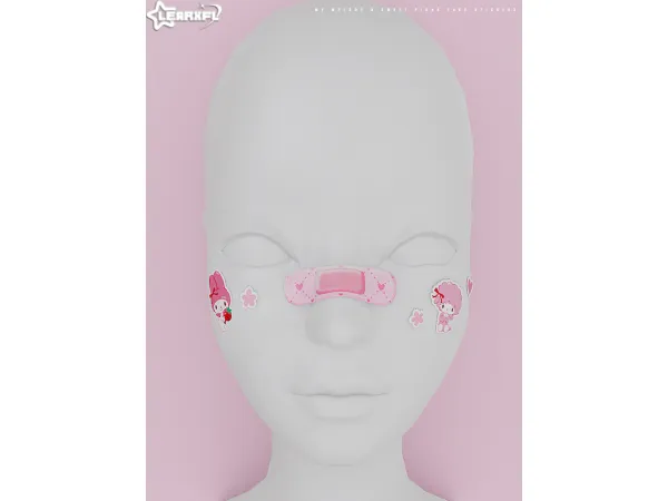 Mix My Melody Sweet Piano Face Stickers [117 Items] by Learxfl - The Sims 4 Custom Content