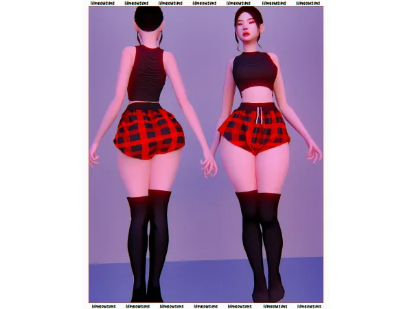 Alpha ShortsTop by lilmeowsimss - The Sims 4 Custom Content