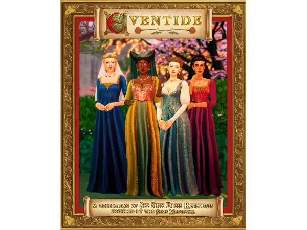 Mix Eventide Six Medieval Dress Retextures by surelysims - The Sims 4 Custom Content
