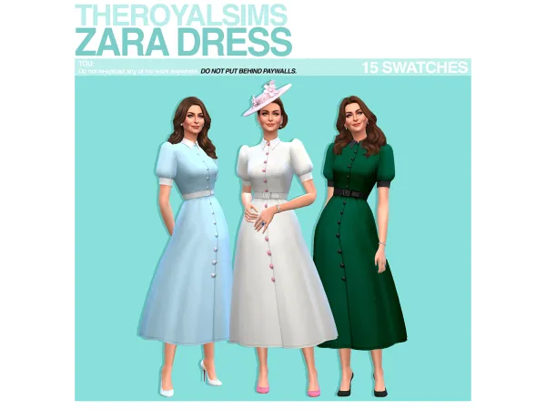 Maxis Match THEROYALSIMS ZARA DRESS by theroyalsims - The Sims 4 Custom Content