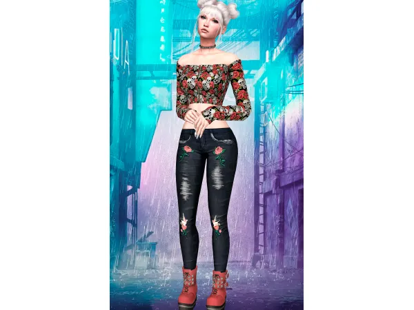 Mix High Skinny Jeans Jennisims by Jennifer - The Sims 4 Custom Content