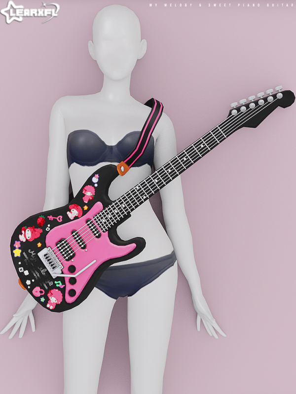 Alpha My Melody Sweet Piano Guitar [217 Items] by simsfinds - The Sims 4 Custom Content