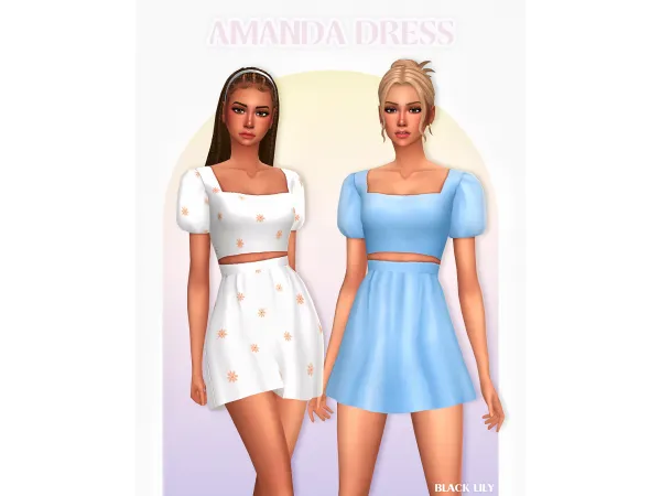 Maxis Match Amanda Dress by blacklilysims - The Sims 4 Custom Content