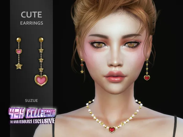 Alpha Y2K Cute Earrings - The Sims 4 Custom Content