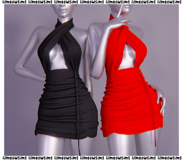 Alpha Short Sexy Dress by simsfinds - The Sims 4 Custom Content