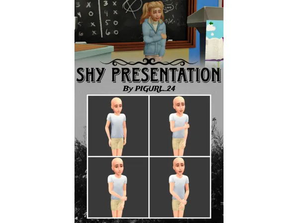 Mix POSE PACK Class background characters by Pigirl_24 - The Sims 4 Custom Content