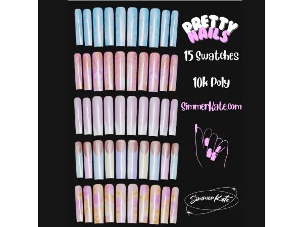 Alpha Pretty Nails - The Sims 4 Custom Content