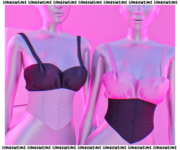 Alpha Ruffle Corset by simsfinds - The Sims 4 Custom Content