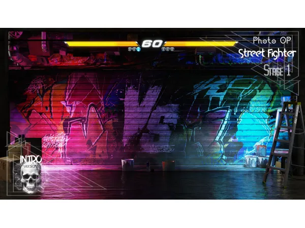 Alpha Street Fighter Stage 1 Photo OP by introversionscenes - The Sims 4 Custom Content