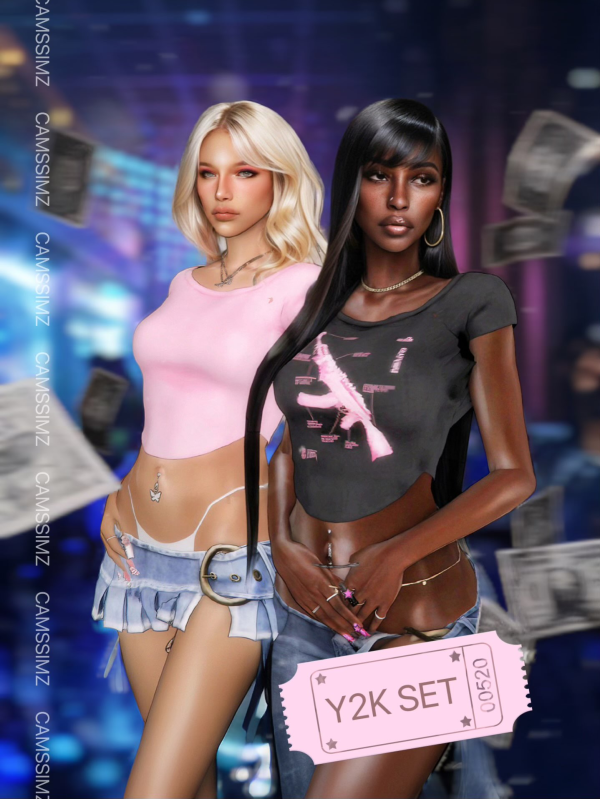 Alpha Y2K SET by simsfinds - The Sims 4 Custom Content