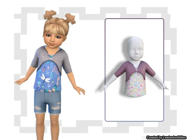 Alpha Toddler Top Sweater (Optional thumbnail update 0621) by LewbertSn00tles - The Sims 4 Custom Content