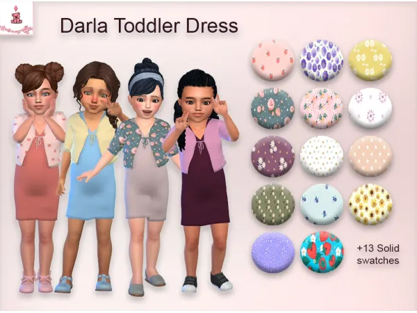 Alpha Darla Toddler Dress (Optional thumbnail update 0621) by LewbertSn00tles - The Sims 4 Custom Content