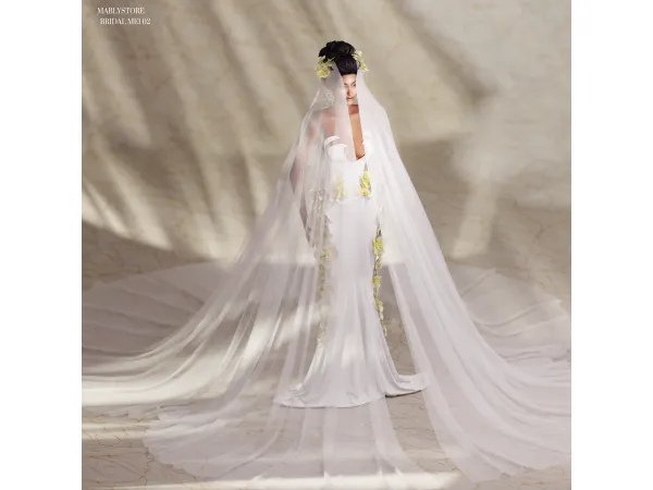 Alpha BRIDAL FLOWER MEI by Mably - The Sims 4 Custom Content