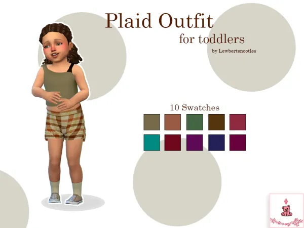 Alpha Plaid Outfit (Optional thumbnail update 0621) by LewbertSn00tles - The Sims 4 Custom Content