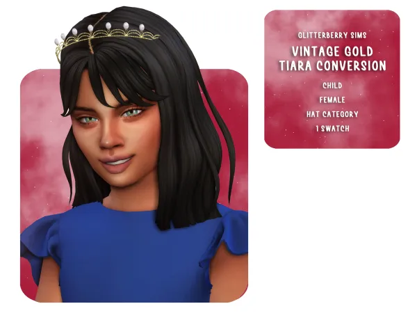 Mix Vintage Gold Tiara Child Conversion by sims_berrie - The Sims 4 Custom Content