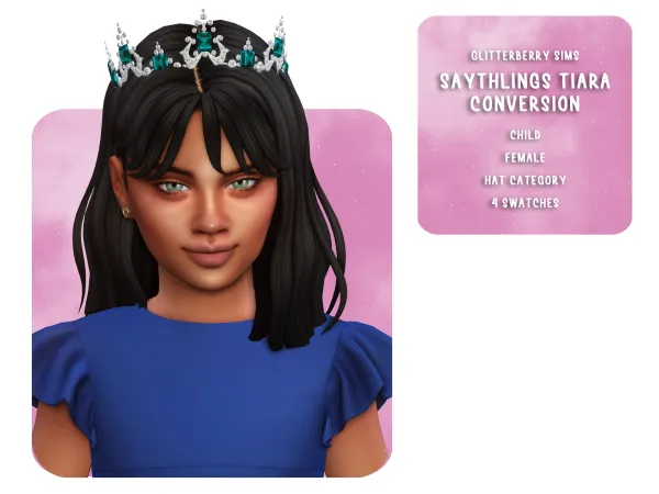 Mix Saythlings Tiara Child Conversion by sims_berrie - The Sims 4 Custom Content