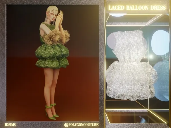 Alpha Laced Balloon Dress - The Sims 4 Custom Content