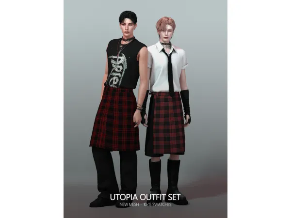 Alpha UTOPIA Outfit Set by rona_sims - The Sims 4 Custom Content