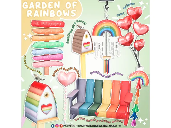 Alpha Garden of rainbows by hydrangeachainsaw - The Sims 4 Custom Content