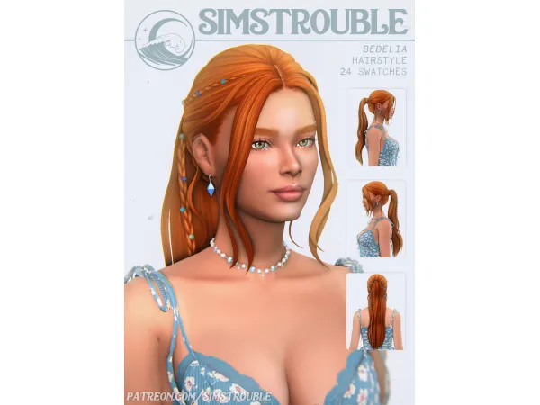 Maxis Match Bedelia Hairstyle (Ponytail Bun) by simstrouble by simstrouble - The Sims 4 Custom Content