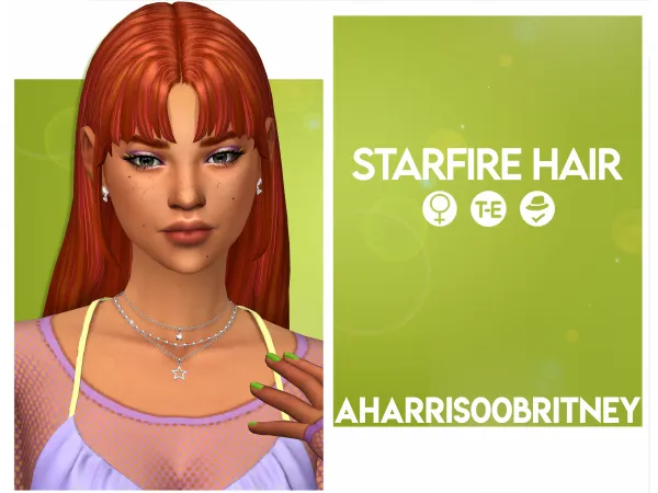 Maxis Match Starfire Hair by aharris00britney - The Sims 4 Custom Content