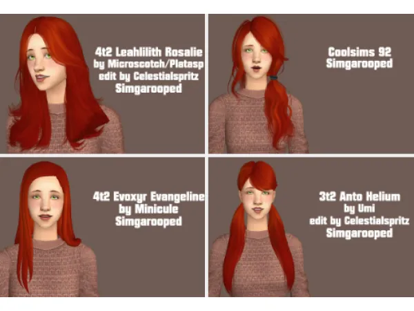 Hairs again (requests by anons - The Sims 2 custom content