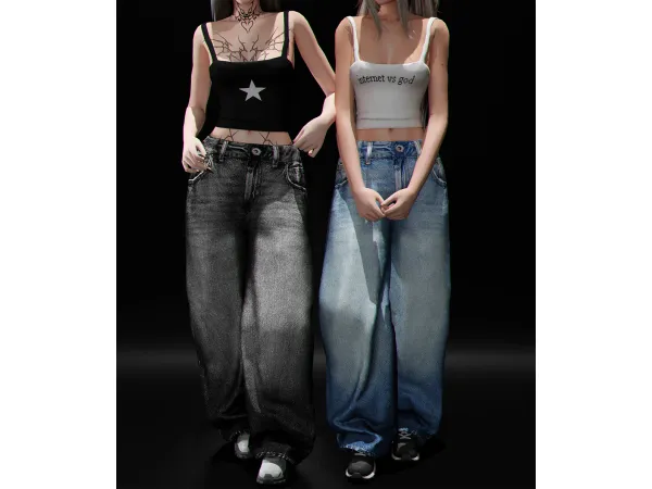 Alpha ᴅᴇɴɪᴍ ʙᴀɢɢʏ ᴀɴᴅ ꜰᴇʟʟᴢᴛᴏᴘ - The Sims 4 Custom Content