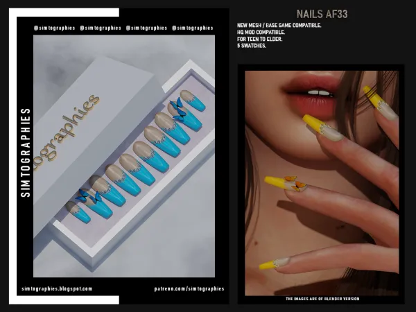 Alpha Nails AF33 - The Sims 4 Custom Content