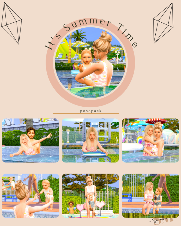 Mix 08 It's Summer Time Theme Posepack by simsfinds - The Sims 4 Custom Content