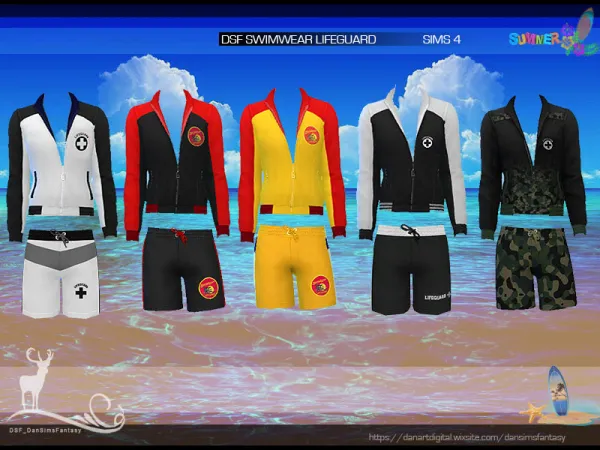 Alpha DSF SWIMWEAR LIFEGUARD - The Sims 4 Custom Content
