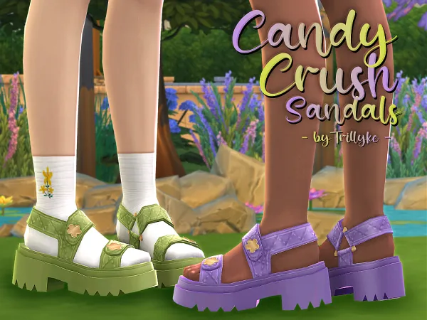 Maxis Match Candy Crush Sandals by trillyke - The Sims 4 Custom Content