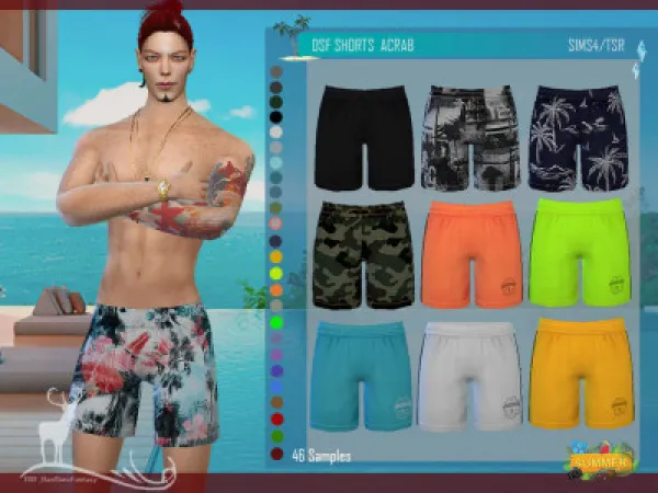 Alpha DSF SHORTS ACRAB - The Sims 4 Custom Content
