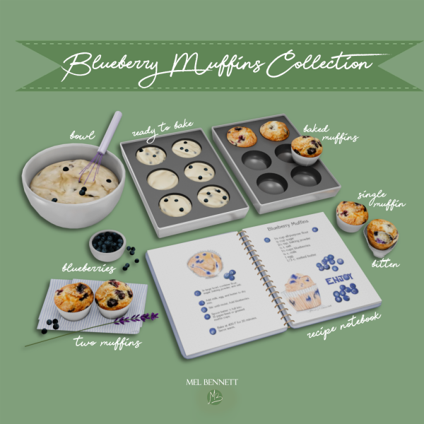 Mix Blueberry Muffins Collection by melbennett - The Sims 4 custom content