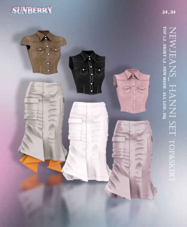 Alpha NewJeans Hanni 4SET 2434 by simsfinds - The Sims 4 Custom Content