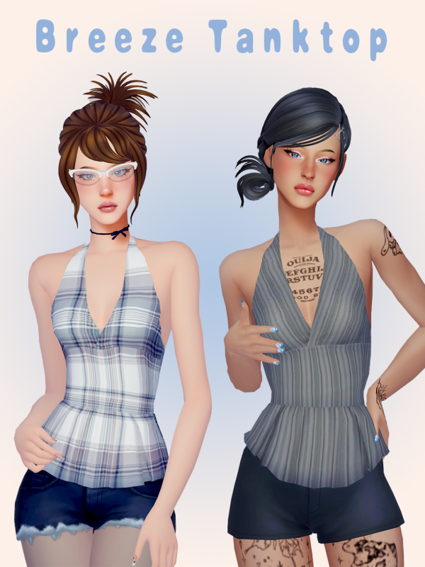 Maxis Match Breeze Halter Top by simsfinds - The Sims 4 Custom Content