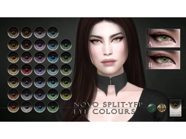 Mix Novo split YFP eye colours ( ) - The Sims 4 Custom Content