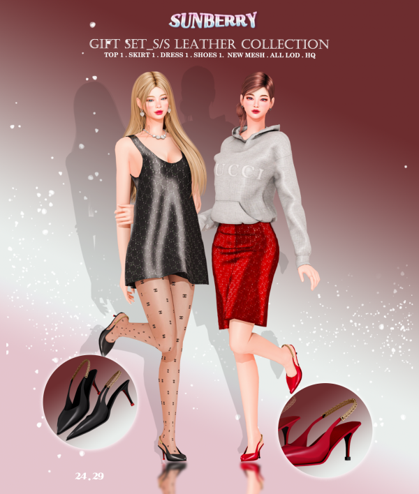 Alpha [SUNBERRY]GIFT SET_ss Leather Collection 2429 by simsfinds - The Sims 4 Custom Content