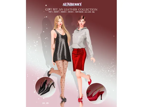 Alpha [SUNBERRY]GIFT SET_ss Leather Collection 2429 - The Sims 4 Custom Content