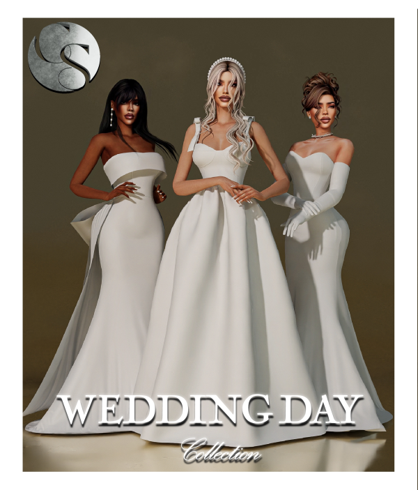 Alpha CAMUFLAJE Wedding Day Collection (3 Wedding dresses Pearl Earrings Necklace Headband) FG FP by simsfinds - The Sims 4 Custom Content