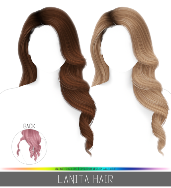 Alpha LANITA HAIR by simsfinds - The Sims 4 Custom Content