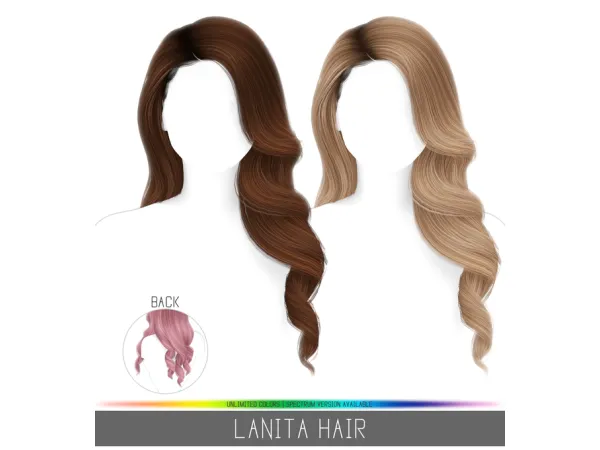 Alpha LANITA HAIR by simpliciaty - The Sims 4 Custom Content