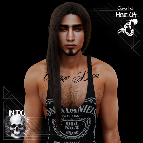 Alpha Hair 04 Curve Hair by simsfinds - The Sims 4 Custom Content