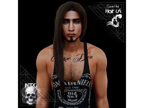Alpha Hair 04 Curve Hair by introversionscenes - The Sims 4 Custom Content